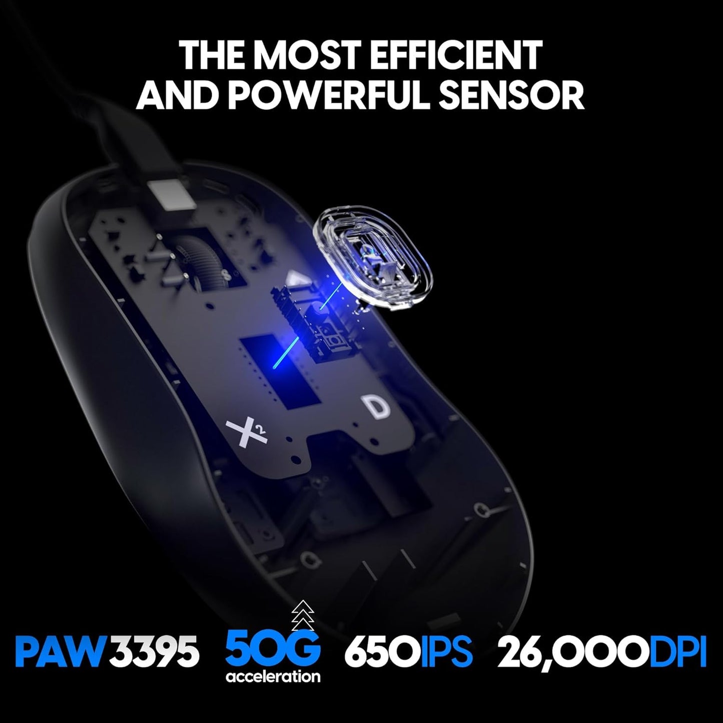 Pulsar Gaming Gears X2H Wired Gaming Mouse, Ultra Lightweight 1.8 oz (51g), Symmetrical, Optical Switch, 26000 DPI, Motion Sync, PAW3395 Sensor (Medium, Wired, Black)