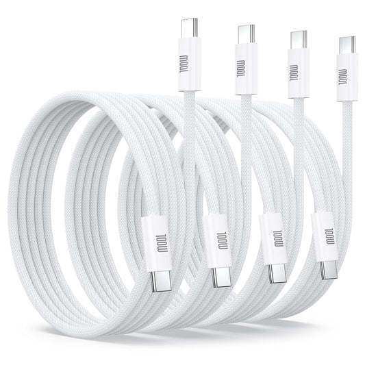 USB C Cable Fast Charging, 4 Pack 6FT USB C to USB C Cable, 100W Type C Nylon Braided Charger Cable for iPhone Air 17 16 15 Pro Max,Samsung S25/S24 Ultra,MacBook Pro/Air,iPad,Pixel,PS5,Switch