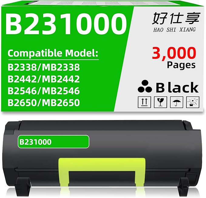 B231000 B241H00 B251X00 B261U00 Compatible High Yield Toner Cartridge Replacement for B2338 MB2338 B2442 MB2442 B2546 MB2546 B2650 MB2650 Series Laser Printers (B231000-1Pack-3000Pages)