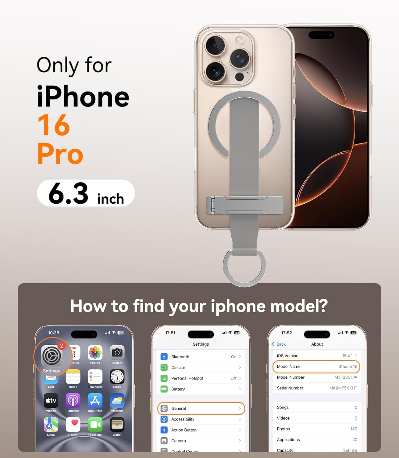 for iPhone 16 Pro Max Case 4-in-1 - Magnetic Clear Cover Adjustable Wrist Strap, Foldable Stand & Crossbody Lanyard, Anti-Yellowing Protective Case (for iPhone 16 Pro Max)
