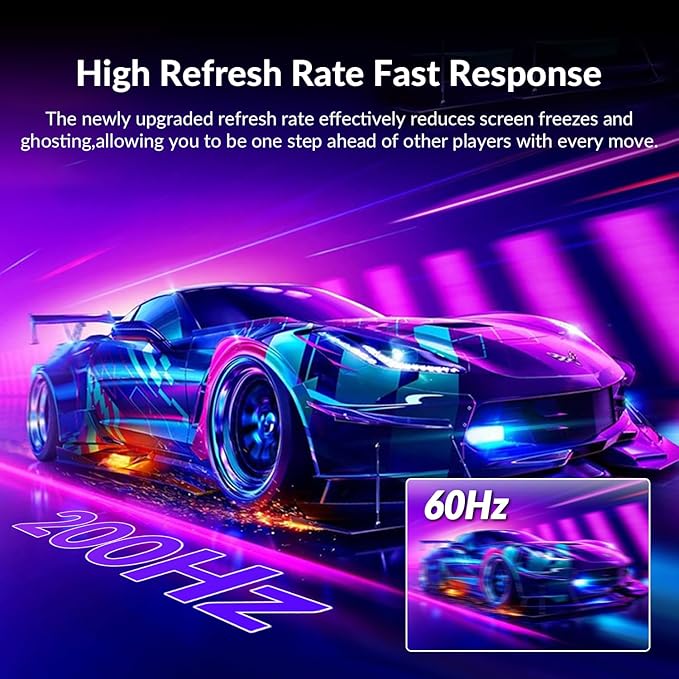 ZZA 24 Inch 200hz/180hz Curved Gaming Monitor, FHD 1080P Frameless Computer Screen, AMD FreeSync, Low Motion Blur, Eye Care for Home Office & PS5, DisplayPort & HDMI, VESA Mount - Black