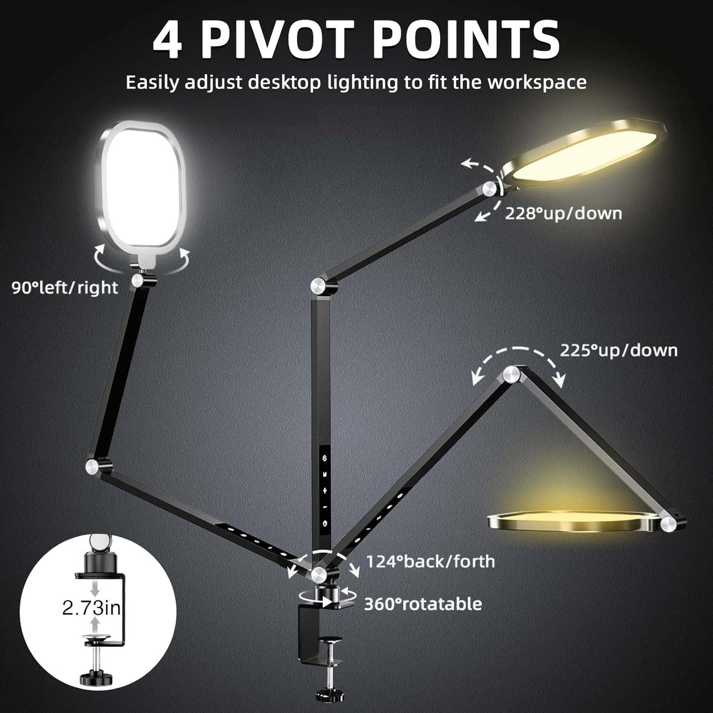 2 Packs Video Conference Light for Computer, 15W LitONES Desk Light for Zoom Calls Meeting with C-Clamp & Metal Swing Arm, Podcast Lighting Kit with Remote, Memory & Timing CRI＞95