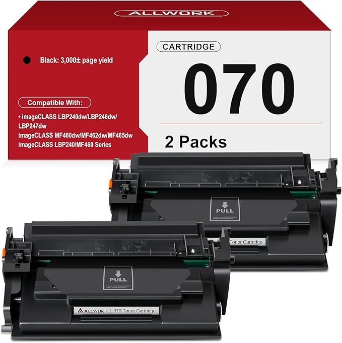 070 Black Toner Cartridge Compatible Replacement for Canon 070 crg-070 for imageCLASS MF465dw MF462dw MF460dw LBP246dw LBP247dw LBP240dw Printer 2 Pack