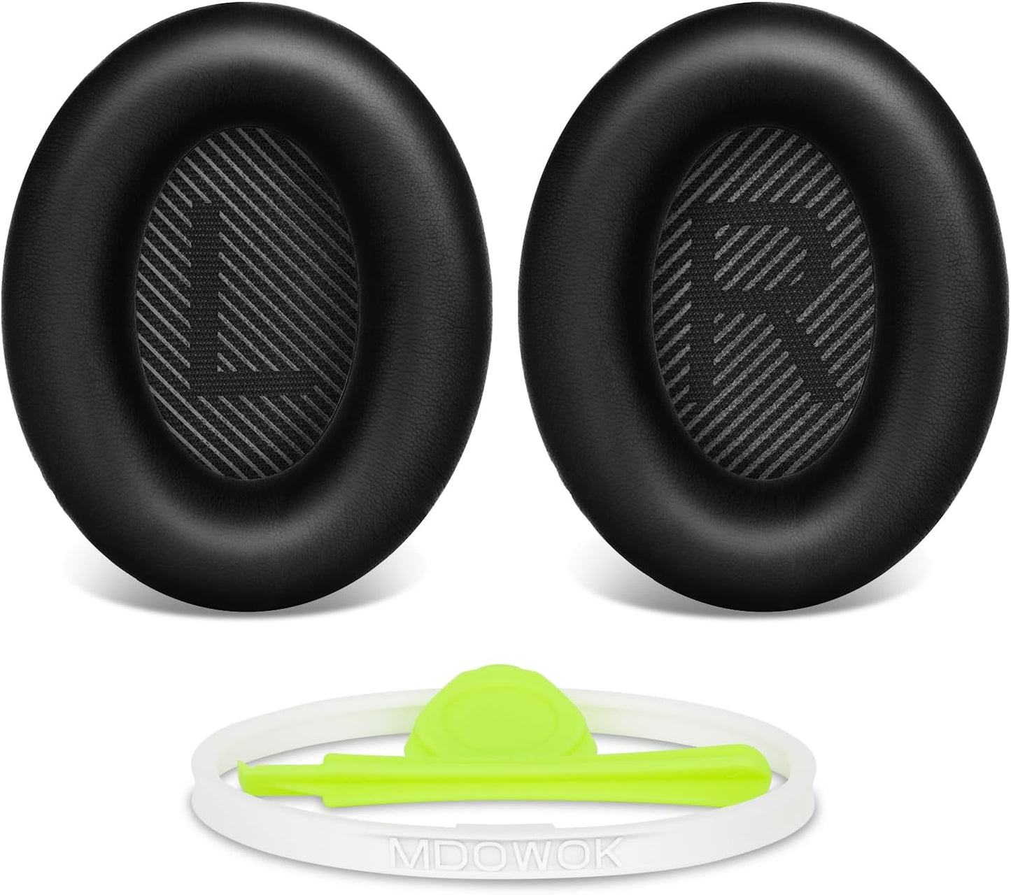 Replacement Earpads Cushions for Bose QuietComfort35&35ii(QC35 II & QC35) Headphones - Professional Positioning Tools Included, Noise-Isolating Memory Foam & Breathable Leather (Black)