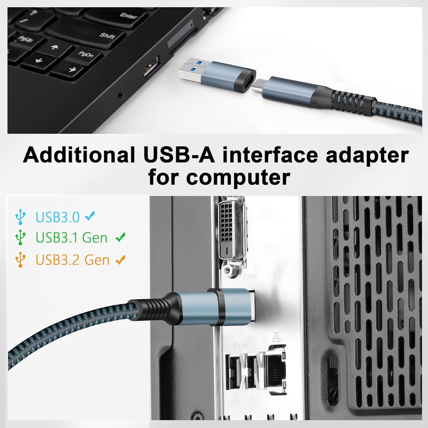 Kuject Link Cable 20FT Compatible for Quest 3S/3, Quest 2/Pro, Pico 4, Nylon Braided Accessories for Rift S/Steam VR Games, USB 3.0 Type C to C High Speed Data Transfer Charging Cord for Gaming PC