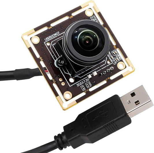 SVPRO 5MP 30FPS Fisheye USB Camera Module 200 Degree Ultra Wide Angle Webcam Board IMX335 Sensor Low Light Computer Vision Industrial Security Camera for PC,Raspberry Pi, Jeston Nano(M12 Lens)