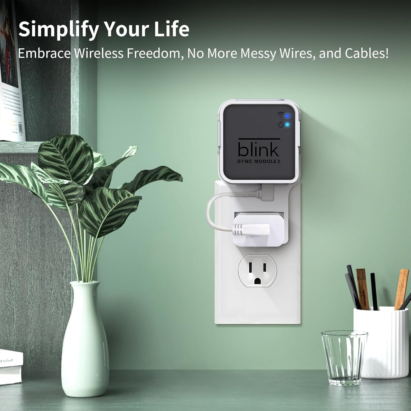 256GB USB Flash Drive & Wall Mount for Blink Sync Module 2 with Short Cable – Declutter, Save Space, and Effortlessly Enhance Security (2 Pack)