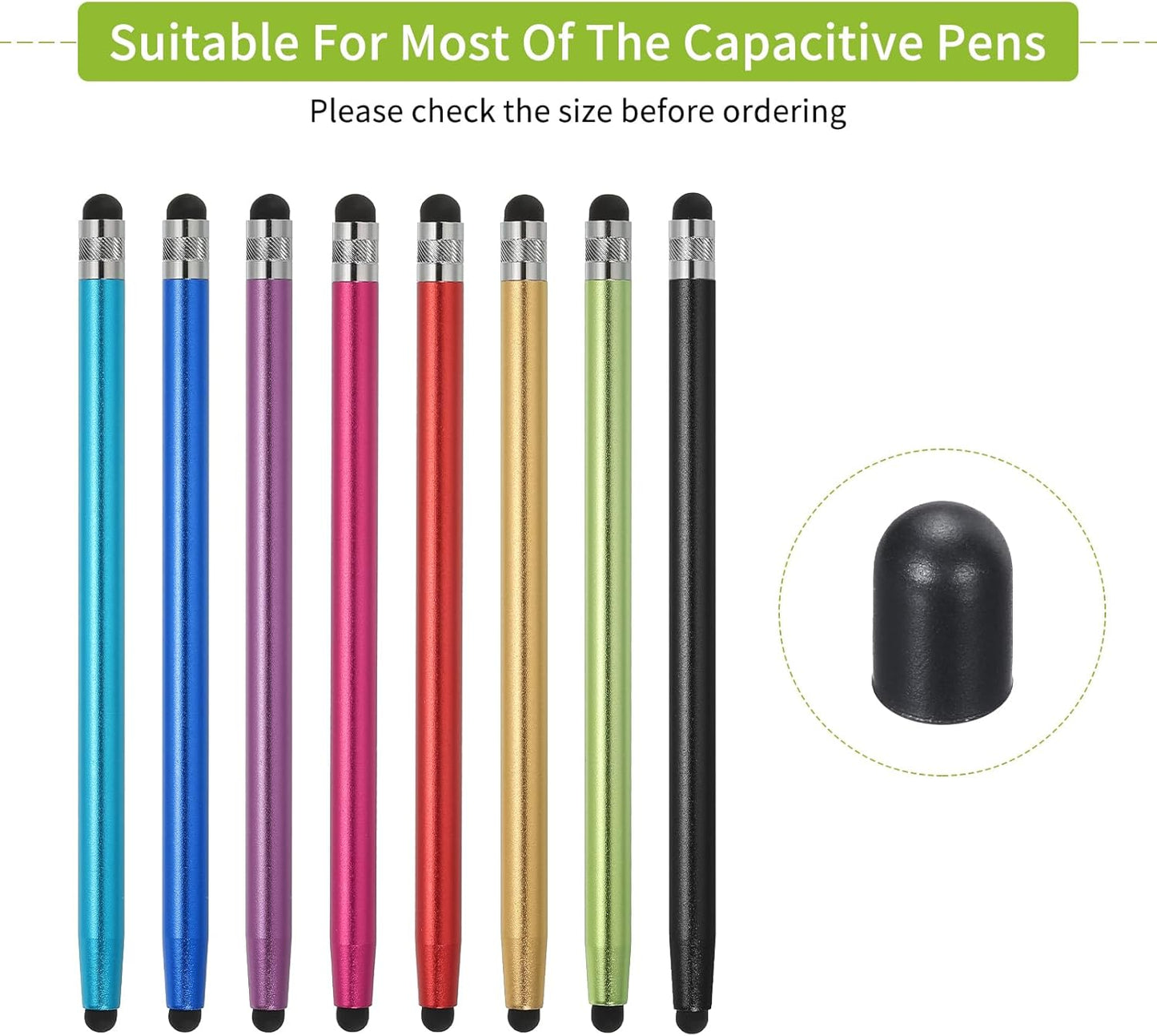MECCANIXITY 20pcs Replacement Stylus Pen Tips 4.5mm Conductive Capacitive Touch Screen Pens Tips Silicone Rubber, Black