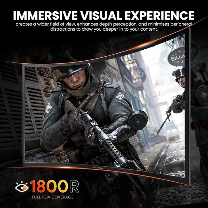 ZZA Monitor 27 inch 280Hz|240Hz,Monitor Gaming FHD 1080P, 1800R VA Screen, Curve Computer Monitor 100% sRGB, 4000:1 Contrast, HDR, FreeSync,1Ms, Low Blue Light, HDMI DP Ports, DP Cable Incl