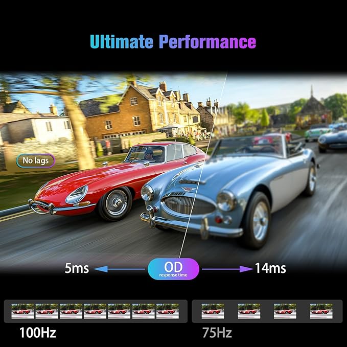 SANSUI Monitor 24 inch 100Hz Computer Monitor丨FHD 1080P PC Monitor丨HDMI丨FreeSync丨HDR丨Earphone Jack丨 Ergonomic Tilt for Home and Office