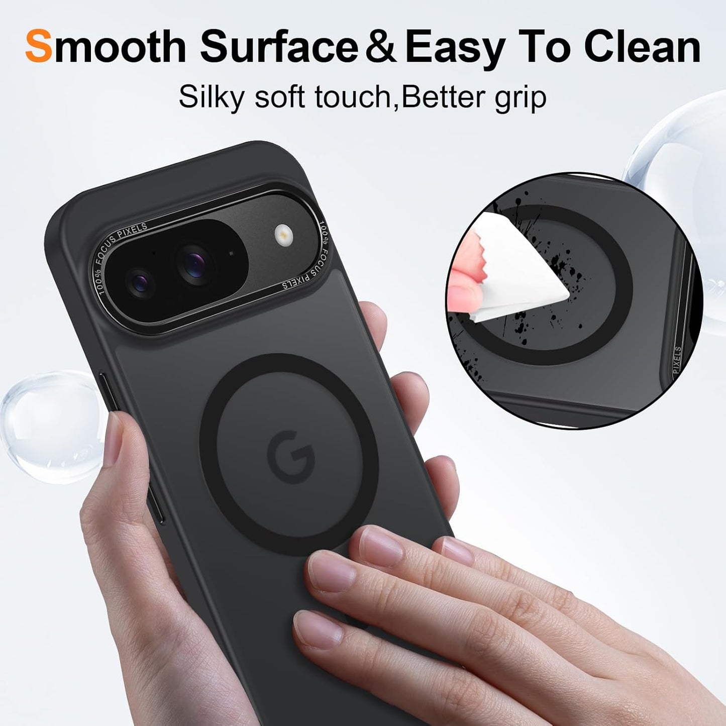 Magnetic for Google Pixel 10/Pixel 10 Pro Case, [Military Grade Drop Protection] [Compatible with MagSafe] Shockproof Slim Translucent Matte Anti-Slip for Women Girls Men Case, Black