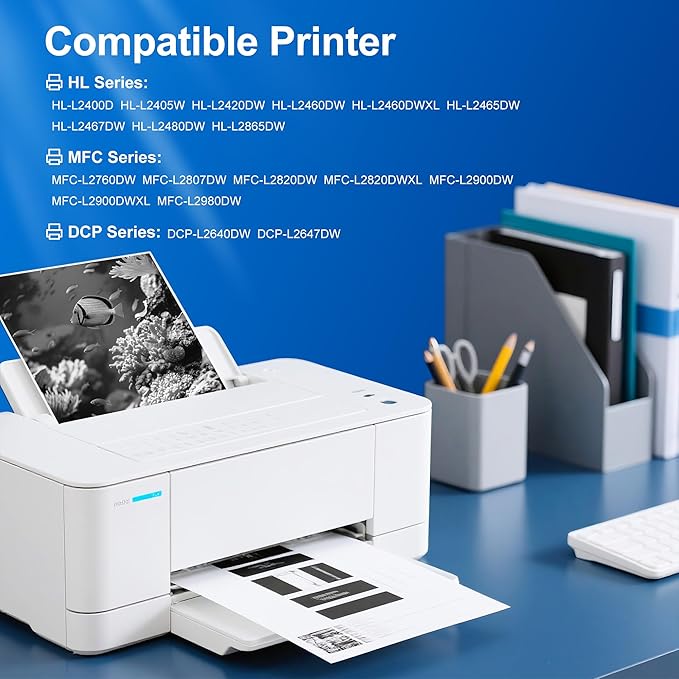 TN830XL TN830 Toner Replacement for Brother TN830XL TN 830XL Toner Work for HL-L2460DW DCP-L2640DW HL-L2405W HL-L2400D HL-L2480DW MFC-L2820DW Printer High Yield (4 Black)