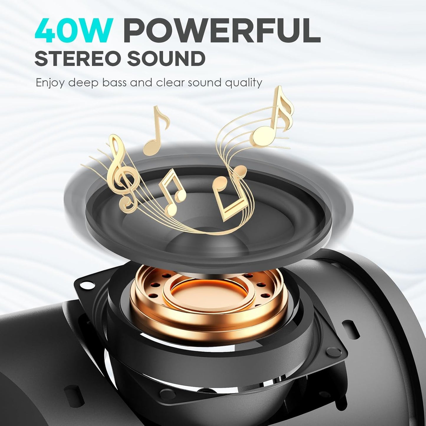 Bluetooth Speaker IPX6 Waterproof.Musibaby M88pro with Loud Stereo Sound,Portable Wireless Speaker,40H Battery,Bluetooth 5.3,Dual Pairing, Shower Outdoor Speaker for Party, Beach, Gifts Ideal.