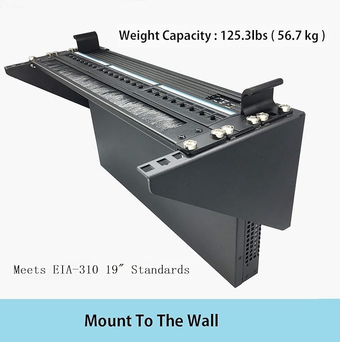 JINGCHENGMEI 3U 19 Inch Heavy Duty Vertical Wall Mountable Rack and 125 lb Wall Mountable Server Rack (3U150)
