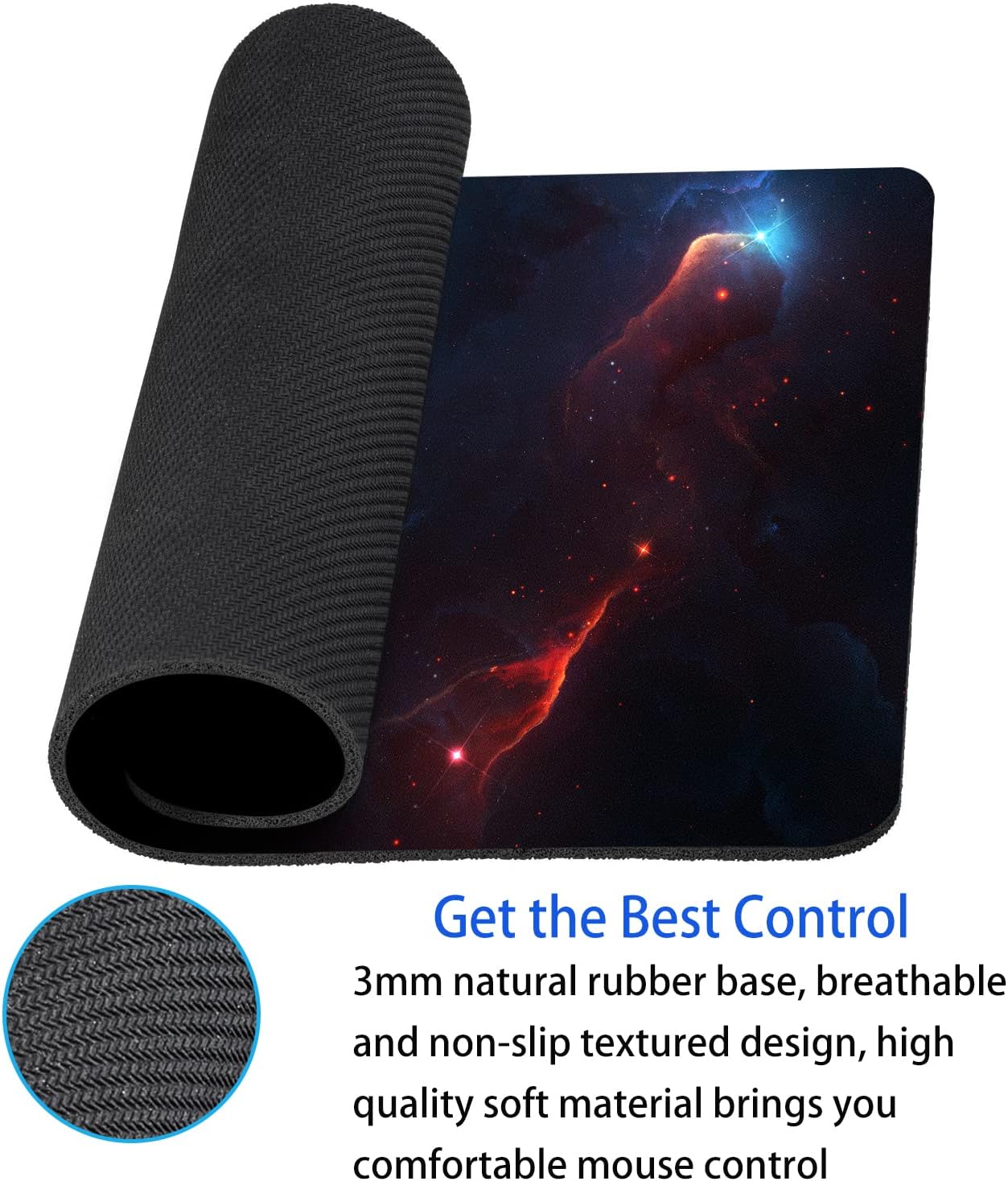 Space Galaxy Mouse Pad Personalized Design Customized Square Office Rubber Mouse Pad 9.5x7.9 Inch