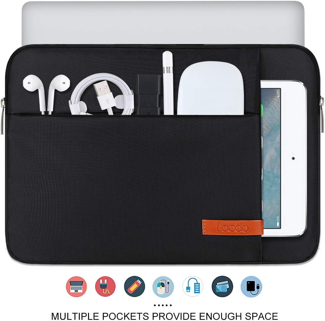 Lacdo 16 Inch Laptop Sleeve Case for 16 Inch HP Lenovo ASUS Acer Dell Laptop/HP Pavilion Envy 16 / Lenovo ThinkPad IdeaPad 16 / Acer Swift 16 / ASUS Vivobook 16 / Dell Inspiron 16 Computer Bag,Black