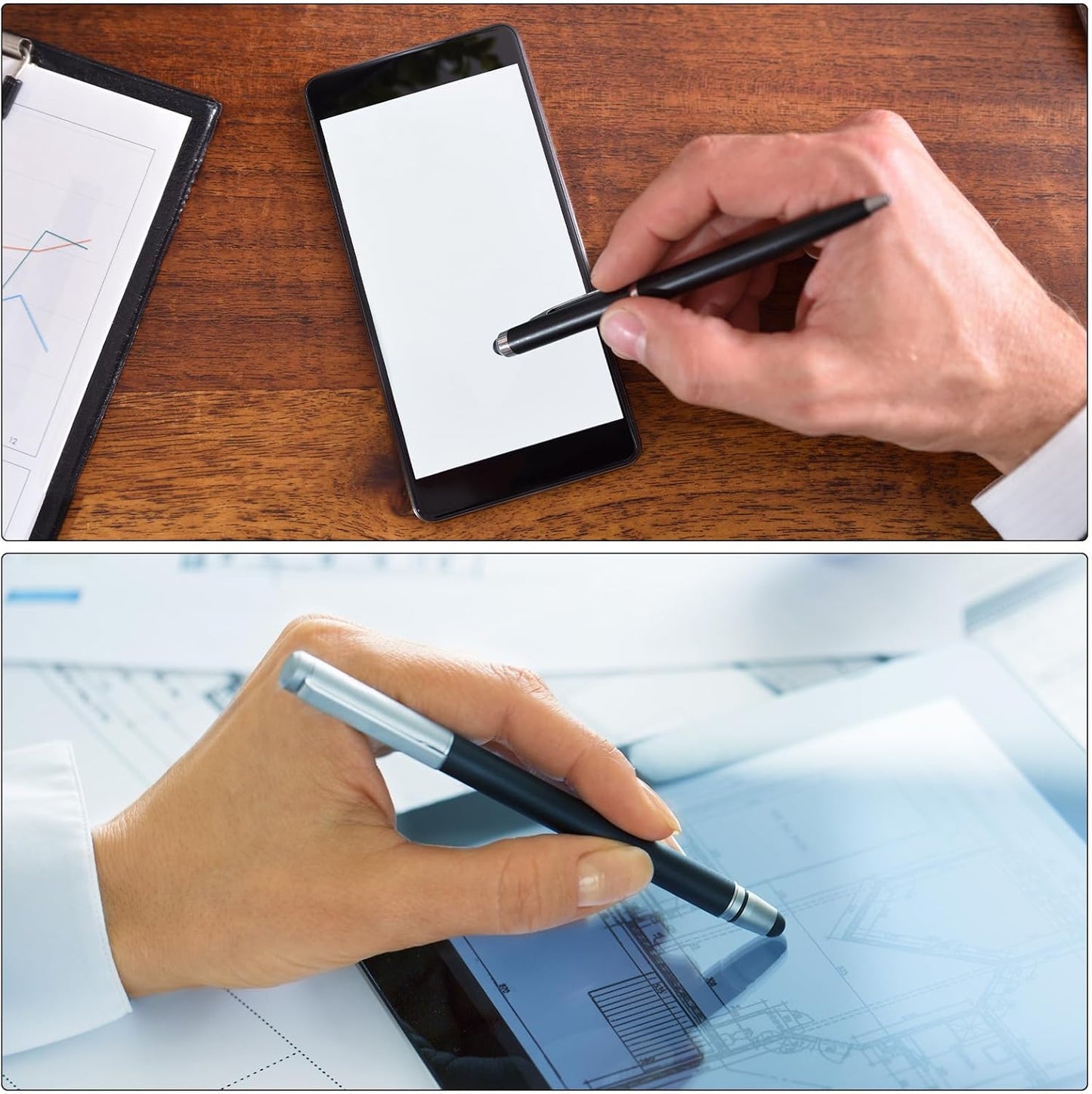 MECCANIXITY 6pcs 8mm Stylus Pen Fine Tips Conductive Fiber Capacitive Touch Screen Pens Tip Universal Replacement