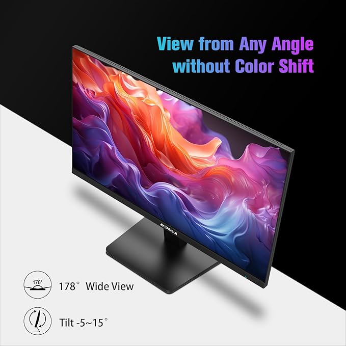 SANSUI Monitor 24 inch 100Hz Computer Monitor丨FHD 1080P PC Monitor丨HDMI丨FreeSync丨HDR丨Earphone Jack丨 Ergonomic Tilt for Home and Office