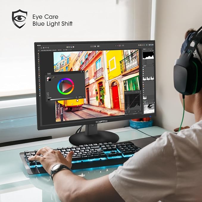 New! Sceptre 27-inch Gaming Monitor 100Hz 1ms DisplayPort HDMI x2 100% sRGB AMD FreeSync Build-in Speakers, Eye Care Frameless Machine Black 2026 (E275W-FW100T Series)