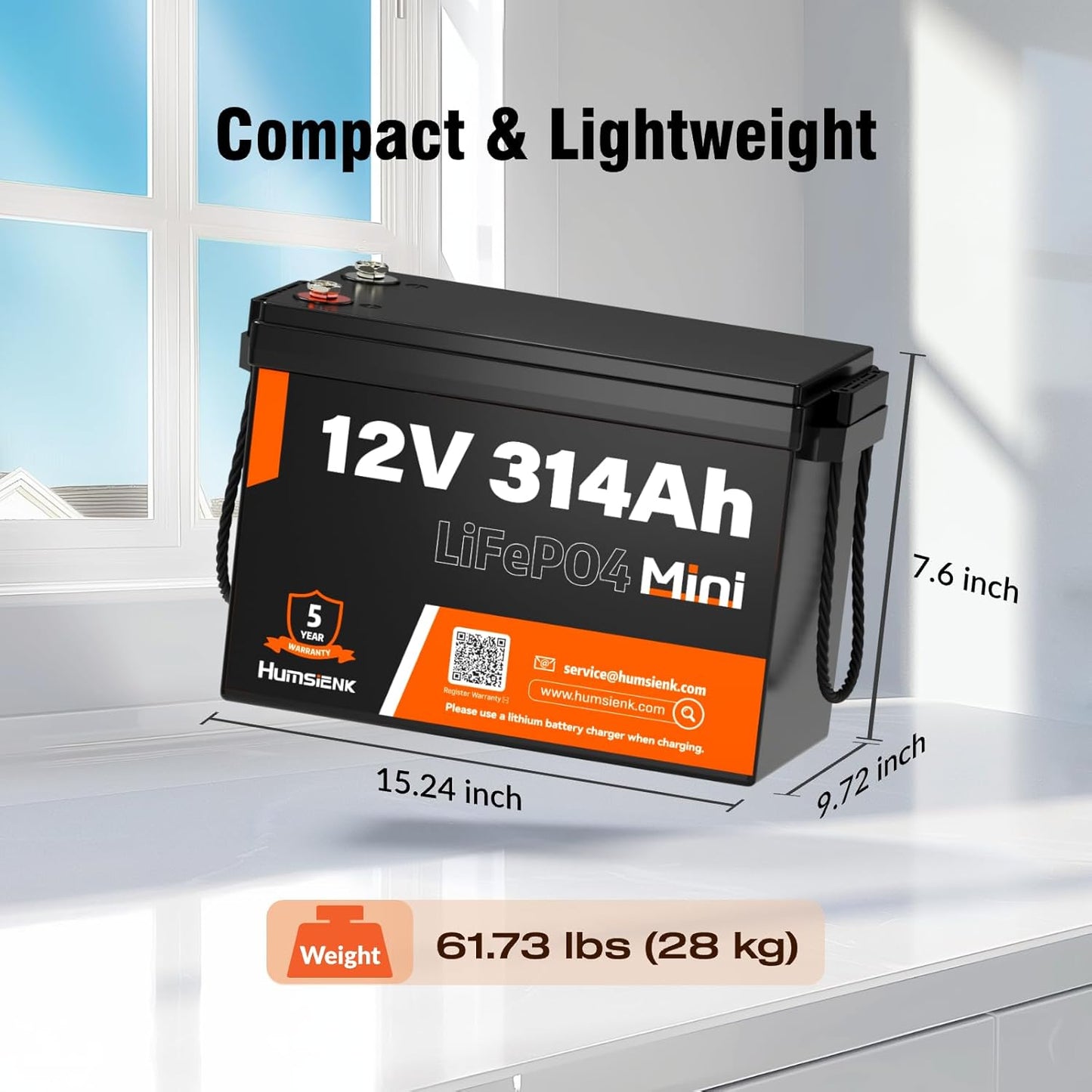 12V 314Ah LiFePO4 Lithium Battery Max. 4019Wh Energy, 15000+ Deep Cycles,100A BMS Lithium Iron Phosphate Rechargeable Battery Great for RV, Marine and Off Grid Applications, 4 PACK