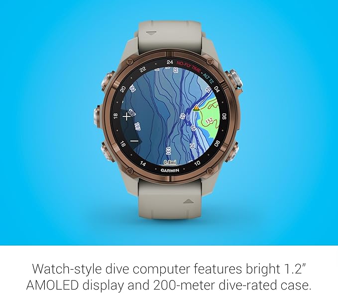 Garmin Descent™ Mk3i, Dive Computer and Multisport GPS Smartwatch, Air Integration, French Gray