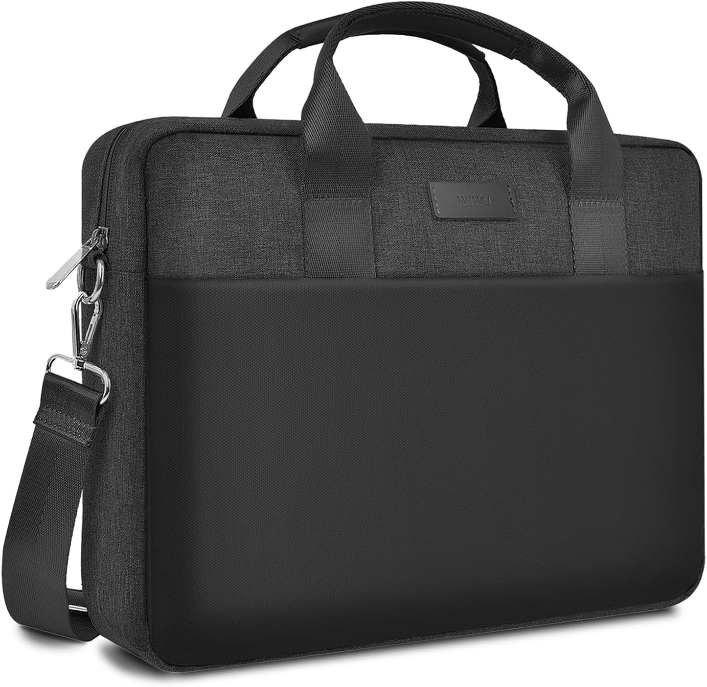 WIWU Laptop Bag 15.6 16 Inch for Men Laptop Case with Shoulder Strap Water-Resistant Messenger Work Bag for Business Compatible with MacBook Air Pro/Dell XPS/HP Envy/Microsoft Surface(Black)