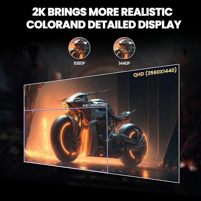 CRUA 27'' Gaming Monitor 360HZ 2k 1440P 120%sRGB IPS Computer Display Screen, Height/Pivot/Swivel/Tilt Adjustable Vertical Monitor Support FreeSync,Built in Speaker, DP1.4 & HDMI2.1, Wall Mount-Black