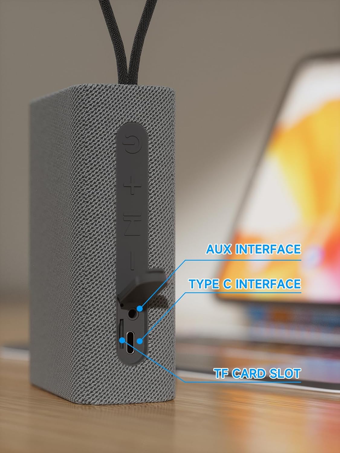 Speaker, Portable Wireless Bluetooth Speakers, Waterproof Loud Stereo Sound with RGB Lights TWS Paire Long Playtime for Home/Party/Outdoor, Electronic Gadgets (1PCS, Gray)