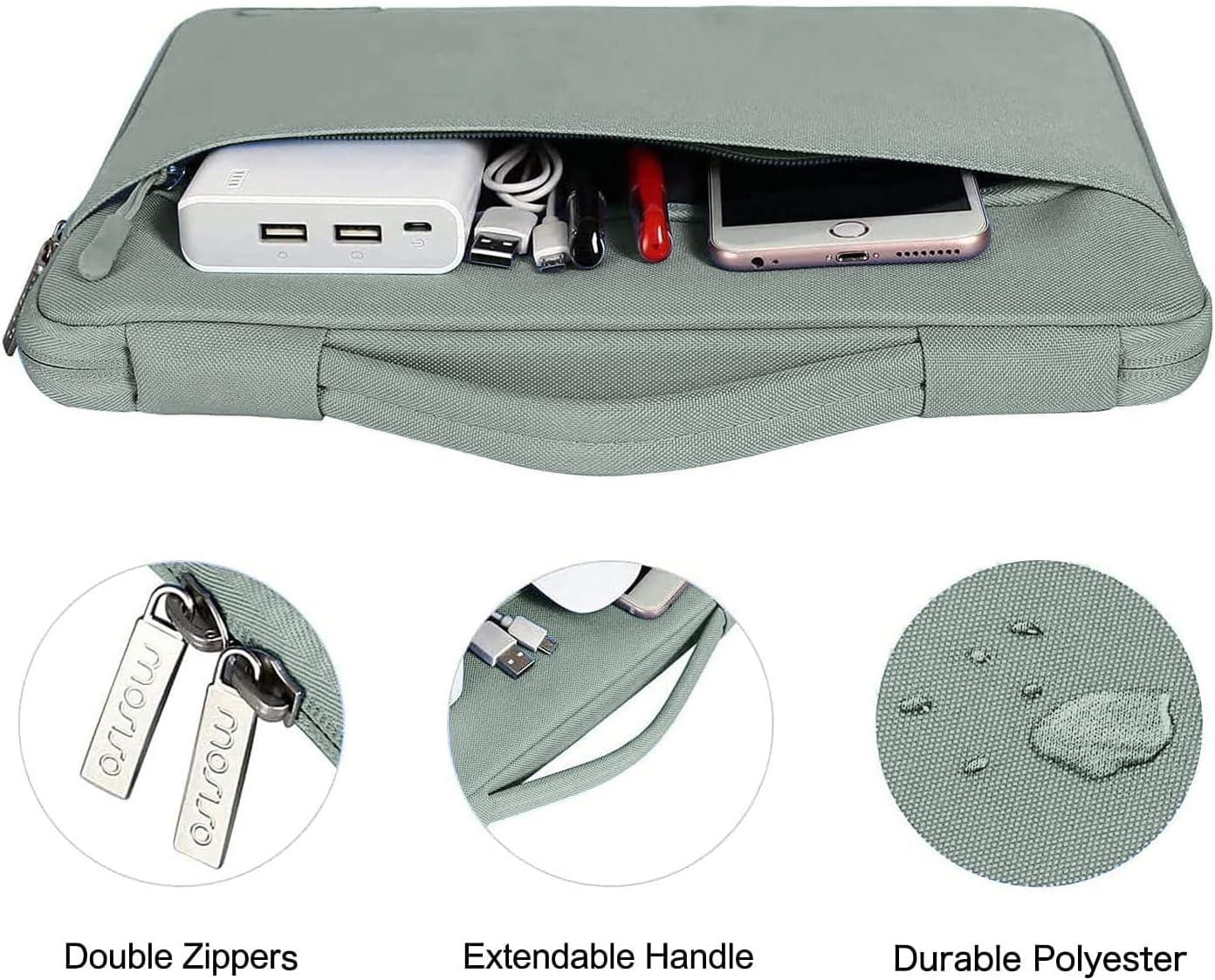 MOSISO Compatible with MacBook Air 13 inch Case 2025 2024 2023 2022 M4 A3240 M3 A3113 M2 A2681, Hard Shell&Sleeve Bag&Keyboard Skin&Webcam Cover&Screen Film for MacBook Air 13.6 inch, Antique Green