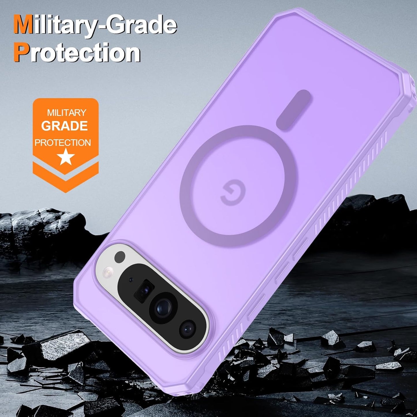 Magnetic for Google Pixel 9 Pro XL Case, [Military Grade Drop Protection] [Compatible with MagSafe] Shockproof Slim Translucent Matte Anti-Slip for Women Girls Men Case, Lavender