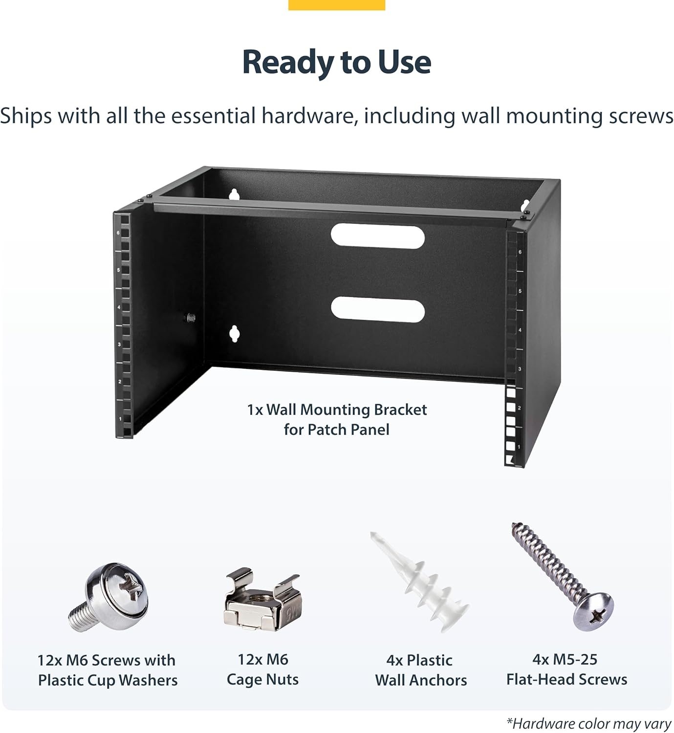 StarTech.com 6U Wall Mount Network Rack - 14 Inch Deep (Low Profile) - 19" Patch Panel Bracket for Shallow Server and IT Equipment, Network Switches - 44lbs/20kg Weight Capacity, Black (WALLMOUNT6)
