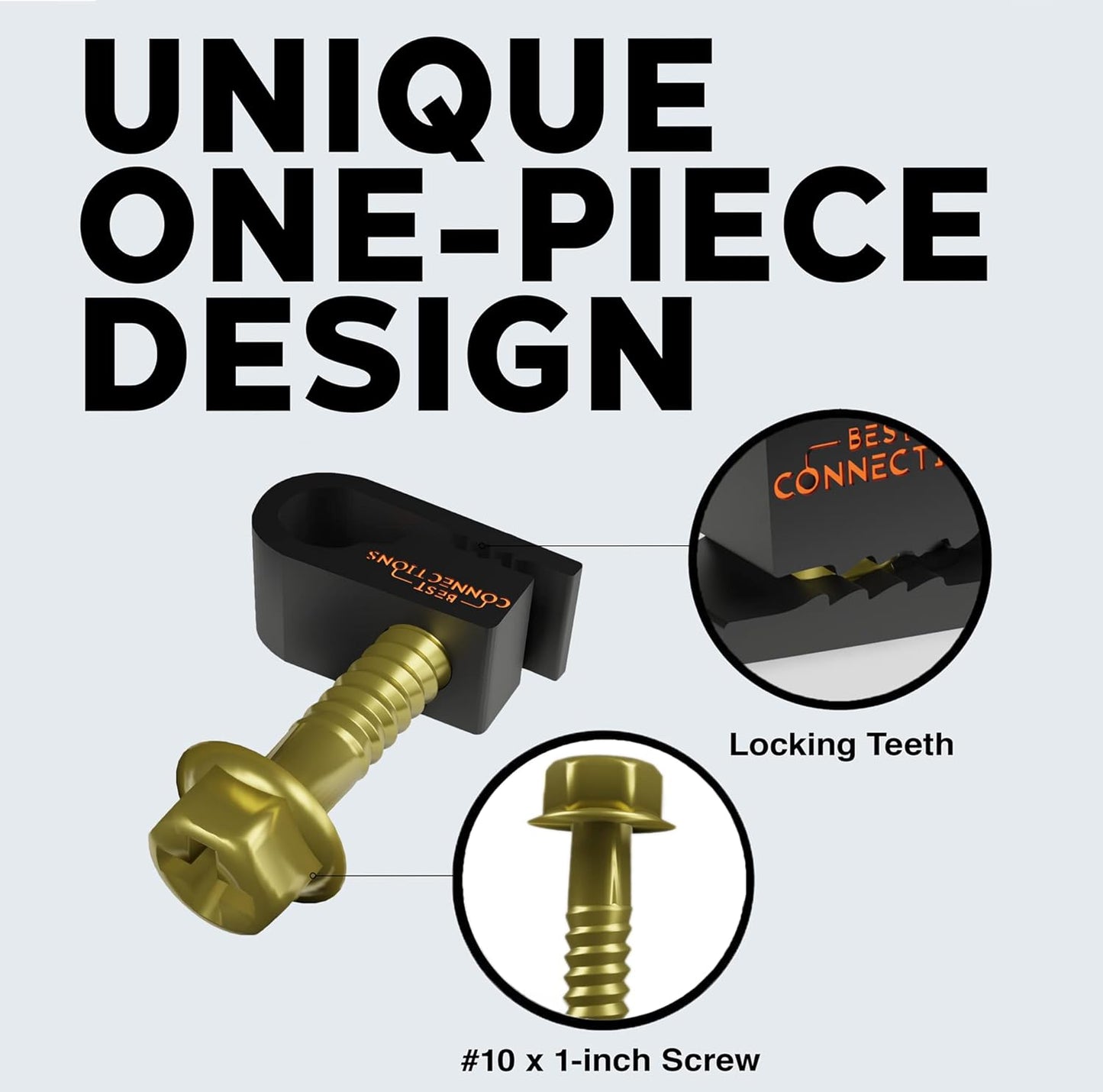 BEST CONNECTIONS Coaxial Cable Clips with Pre-Inserted Screw (1,600 Pack) – Black Single Cable Mounting Clamps for Coax Cable (RG6, RG59) and Ethernet Cable – Cord Fastener/Strain Relief Clip