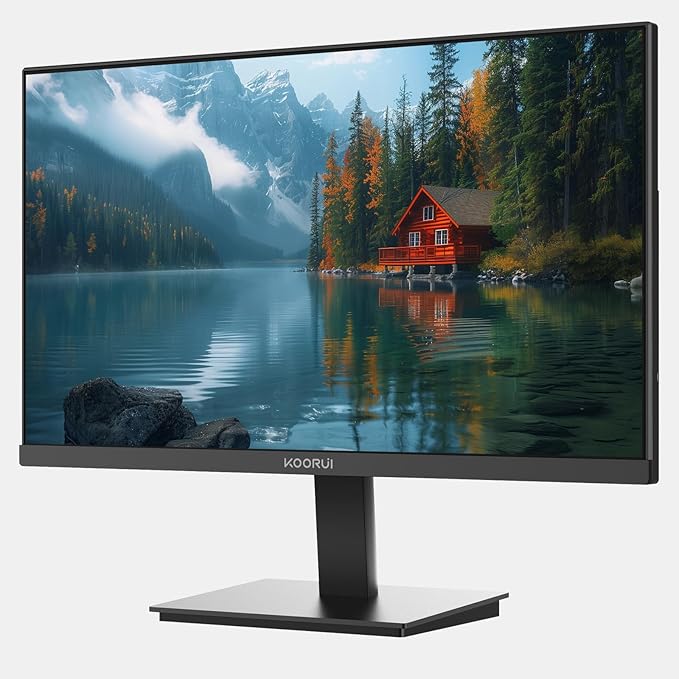 KOORUI 24 Inch 144Hz IPS Computer Monitor Full HD 1920 x 1080p Ultra-Slim Display with HDMI VGA, Adaptive Sync, 99% SRGB, VESA 100x100mm, Eye Care, Tilt, Black, E2411K