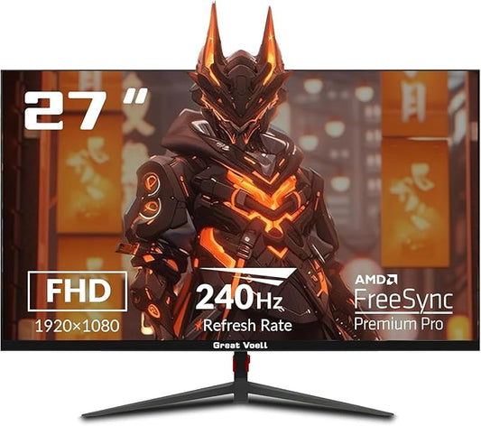 27 Inch 240Hz Gaming Monitor FHD 1080P, 1ms, AMD FreeSync Premium, 99% sRGB, HDR Ready, Tilt Adjustable