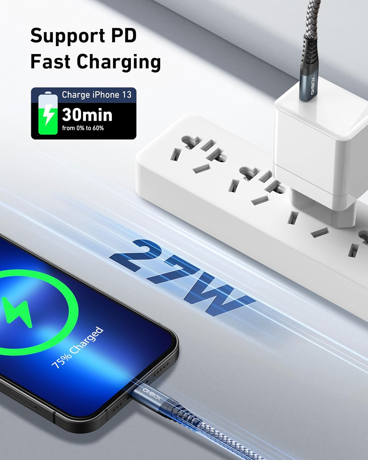 ohbox Long USB C to Lightning Cable 10FT 3Pack iPhone Charger Fast Charging Cord Type C to Lightning Cable for iPhone 14 13 12 11 Pro Max XR XS 8 Plus iPad