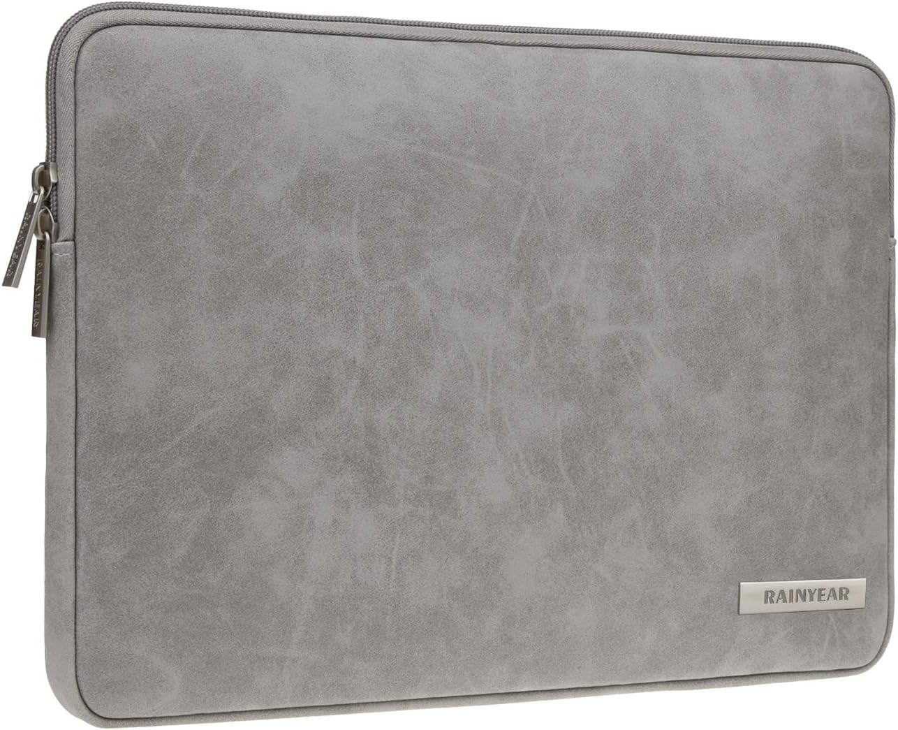 RAINYEAR 11 Inch Laptop Sleeve PU Suede Leather Case Protective Padded Cover Water Resistant Carrying Bag Compatible with 11.6 MacBook Air Surface Pro for 11 Notebook Computer Tablet Chromebook(Gray)