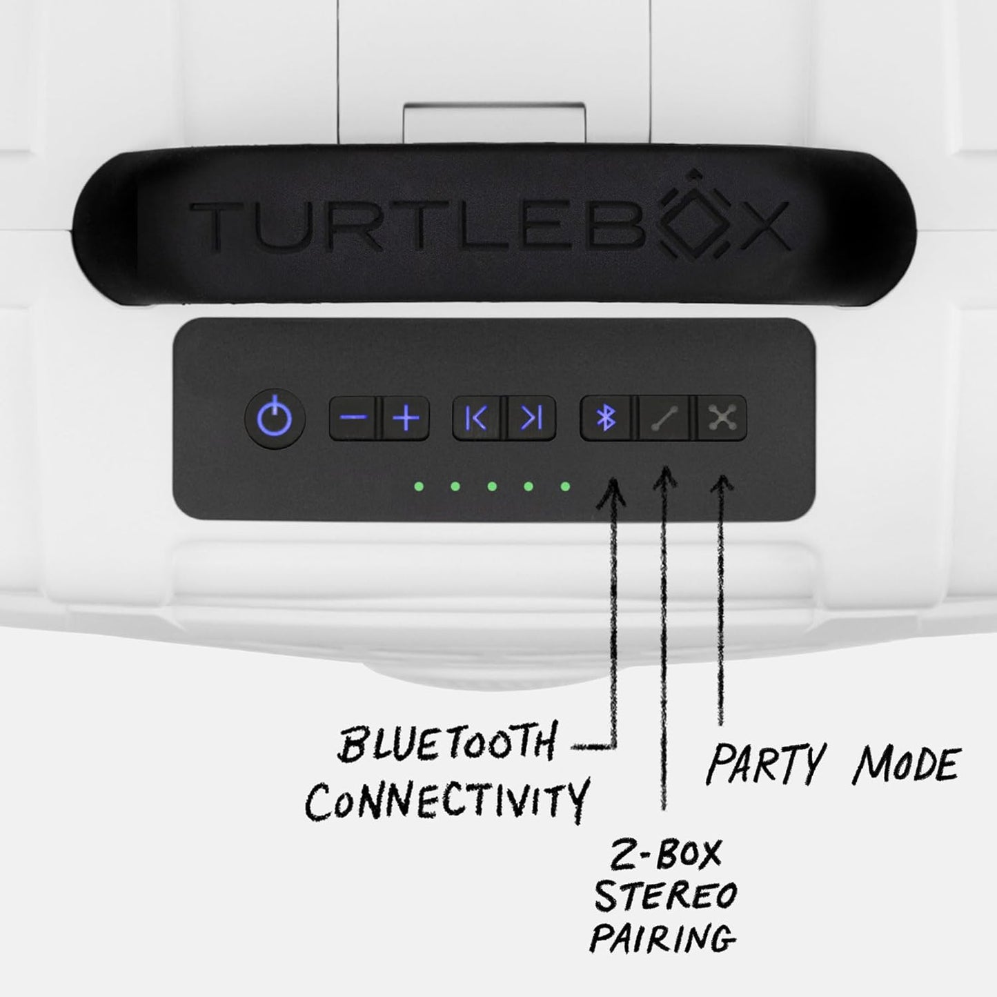 Turtlebox Original Gen 3: Portable Outdoor Bluetooth Speaker – Ultra-Loud (120dB), Waterproof (IP67), Rugged, Impact-Resistant, 3-Day Battery | Party Mode: Unlimited Pairing for Stereo Sound, White