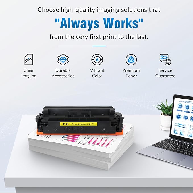 414X Compatible Toner Cartridge Replacement for HP 414A W2022A 414X W2022X Works with M454 M454dw M454dn MFP M479 M479fdw M479fdn M479dw M455dn M480f Printer W2022X (1 Yellow)