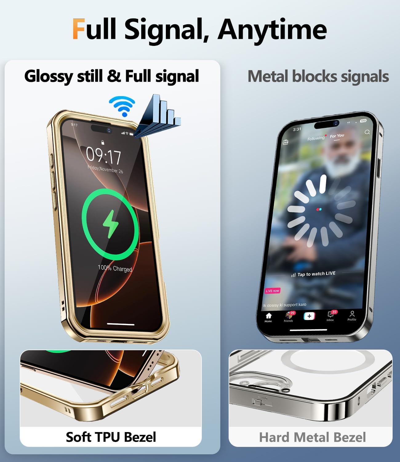 [360° Rotatable CD Stand & Built-in Privacy Screen Magnetic Case for iPhone 16 [Compatible with MagSafe & Full Signal] Mil-Grade Shockproof Full Body Anti-Spy Cover for 16-Gold