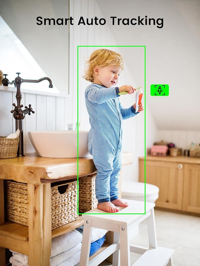 2K 3MP Indoor Security Camera, 5GHz/2.4GHz WiFi Camera, Security Camera for Home, 360°Pan Security Cameras with Motion Detection & One-Touch Call, Night Vision, Compatible with Alexa, Green