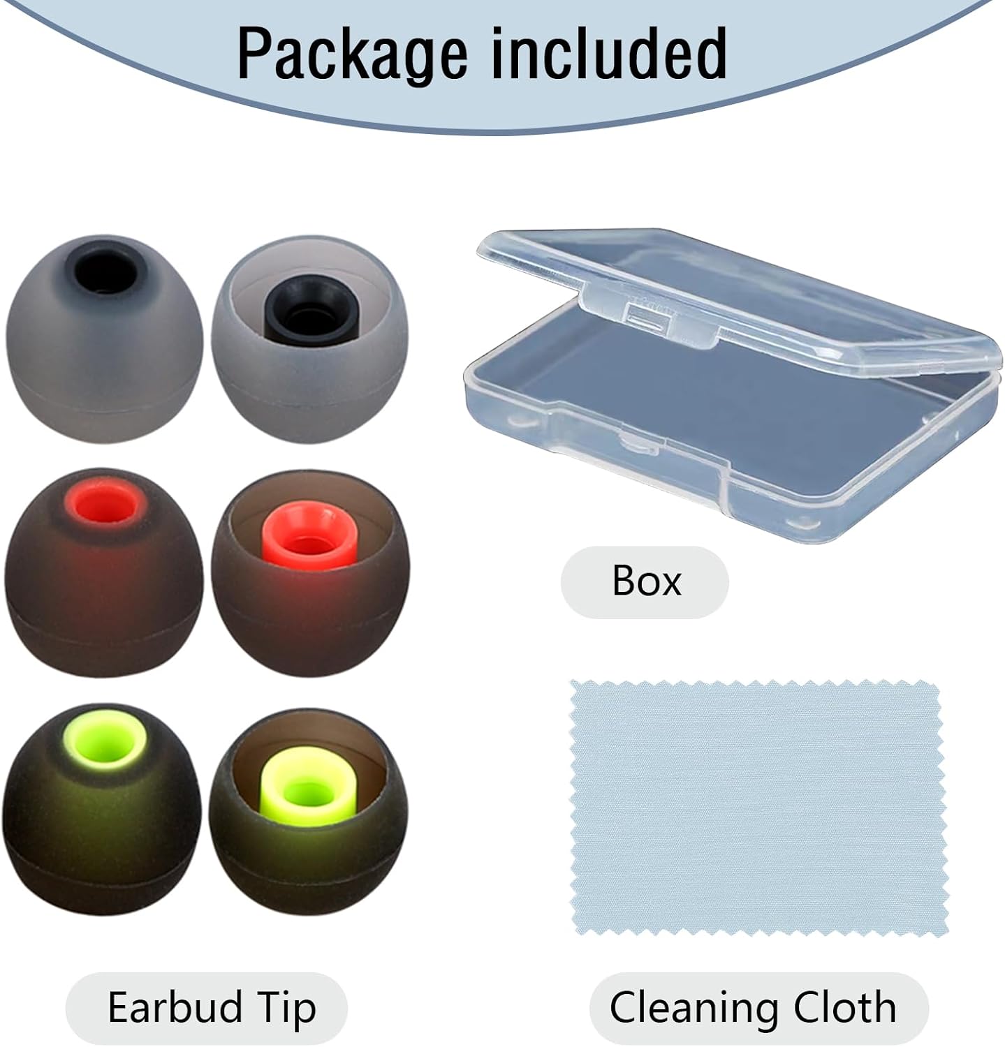 Silicone Replacement Earbud Tips Earbud Covers Ear Tips Fit for in-Ear Headphones (Inner Hole 3.8mm -5.1mm) Earbud Replacement Tips 9 Pairs