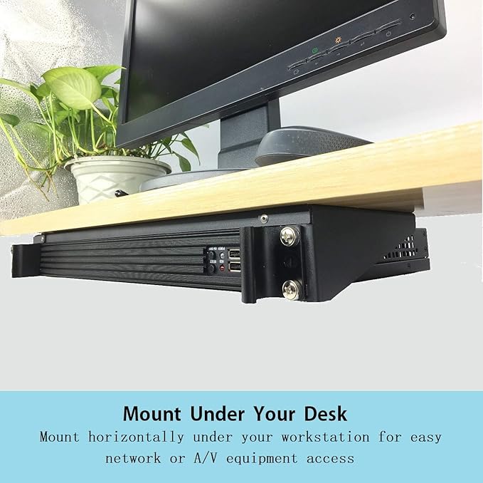 JINGCHENGMEI 1U 19" Vertical Wall Mount Rack- Heavy Duty Wall Mount Patch Panel Bracket for Data and Network Equipment,Supports 125lbs (1U150)