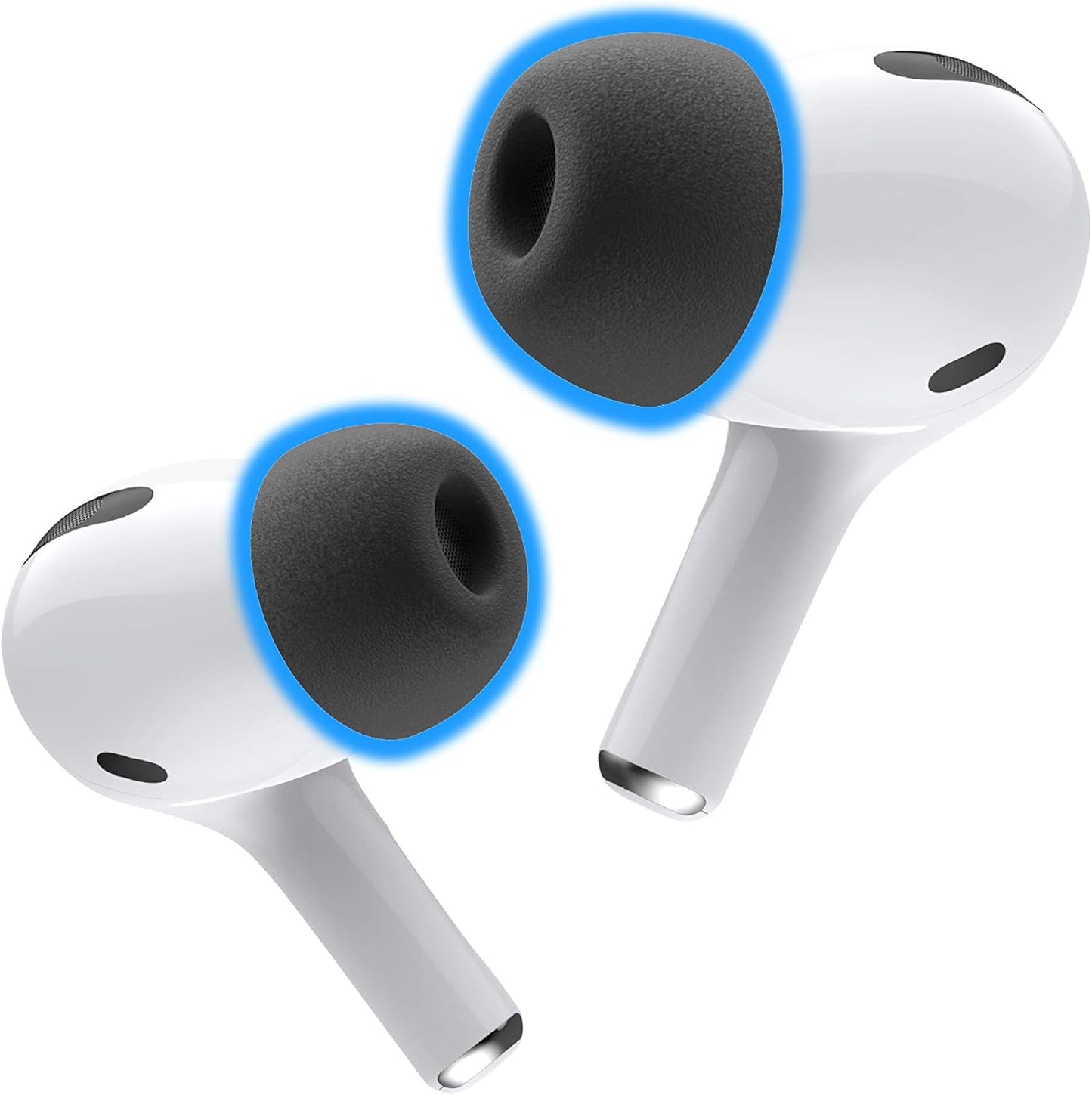 Foam Masters Memory Foam Ear Tips for AirPods Pro 1st & 2nd Gen | Comfortable | Secure | Better Noise Cancellation | Version 3.0 Replacement Buds (Small - 3 Pairs, Black)