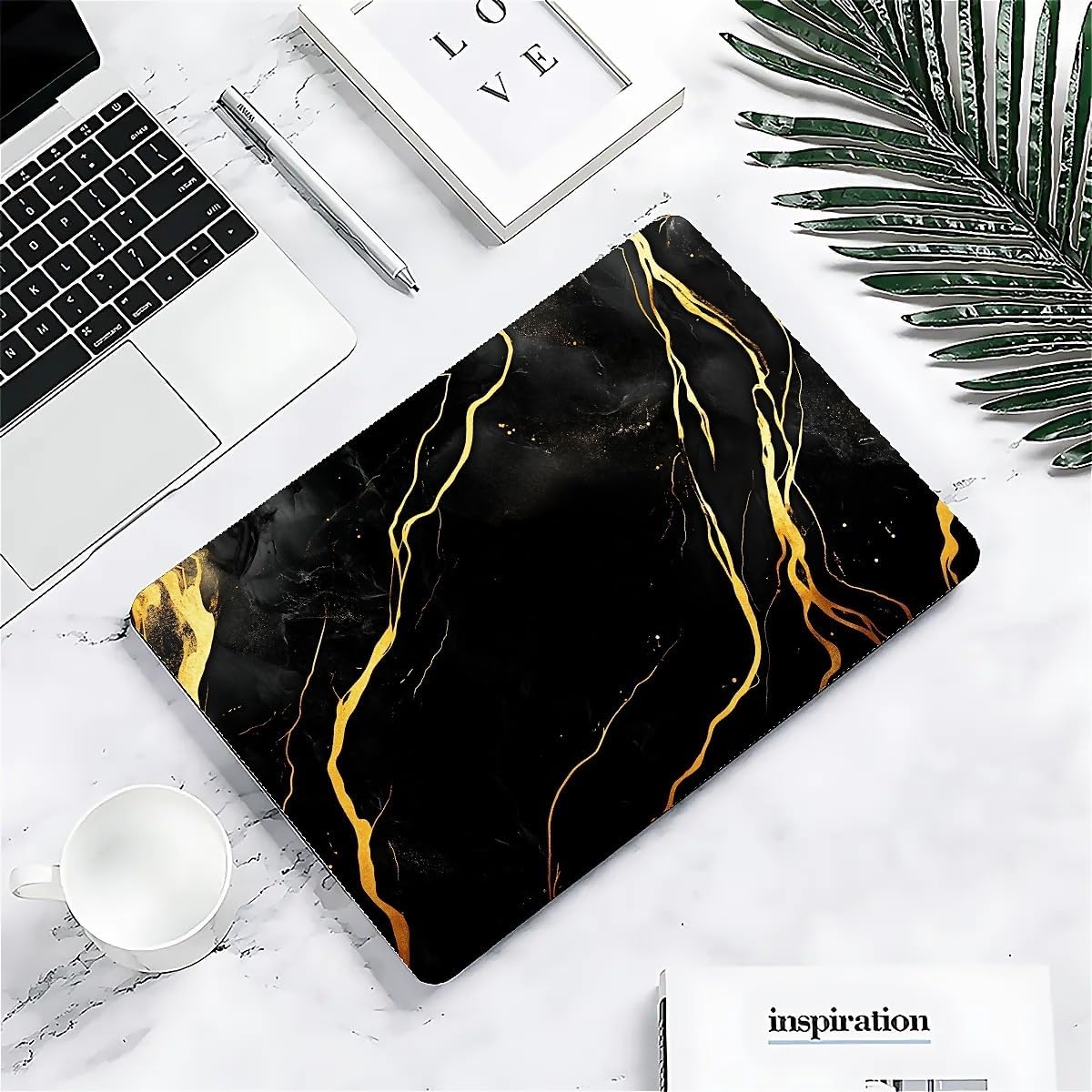 Compatible with MacBook Air 13.3 13.6 Inch Case 2022 2021 2020 2019 Plastic Hard Shell Case Cover,13.6 Air (A2681) M2 2022, Black Marble
