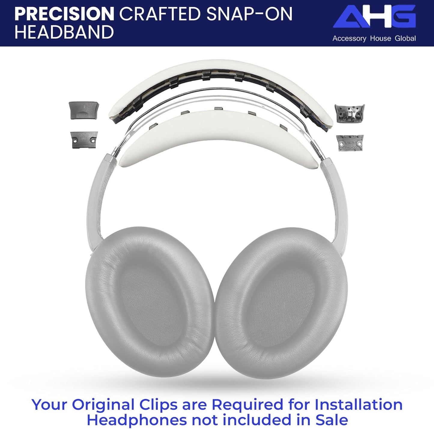 Replacement QC Ear Pad and Headband Pad Kit Cushion. Compatible with Bose QuietComfort (2023) QC45 QC35 QC35 II QC SC QC SE Wireless Noise Cancelling Headphones (White)