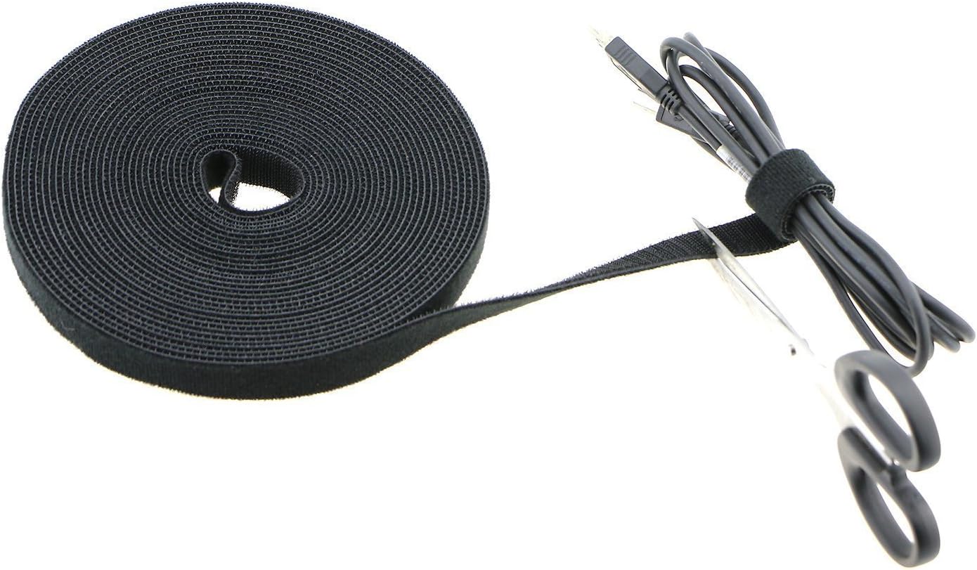 Pasow fastening tape Cable Tie Double Side Nylon Power Wire Management 3/4Inch 1 Roll Hook (10 Yards, Style 2)
