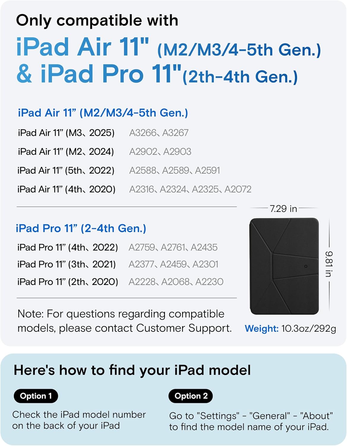 MOFT Dynamic Folio Case for for iPad Air 11-inch M3 M2 2025 2024/10.9 Air 5th 4th Generation 2022 2020, iPad Pro 11 Inch 4th/3rd/2nd Gen, Silm Magnetic Stand Case with 20+ Viewing Angles, Jet Black