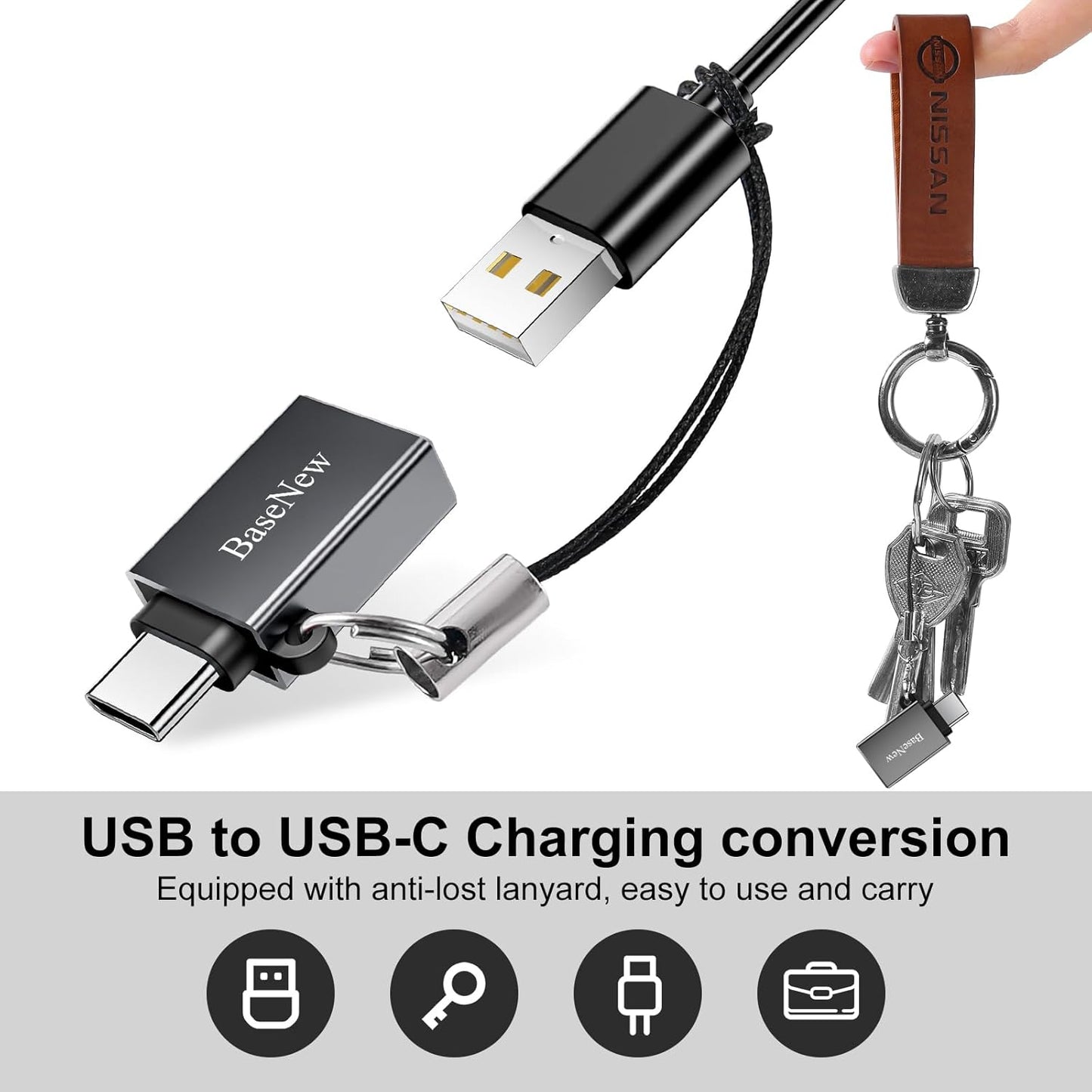 USB C to USB Adapter 6 Pack,Type C to USB Adapter,USBC Male to USBA Female OTG Converter,USBC Adapters for iPhone 16 15,MacBook Pro/Air,iPad Pro,Charger(Grey)