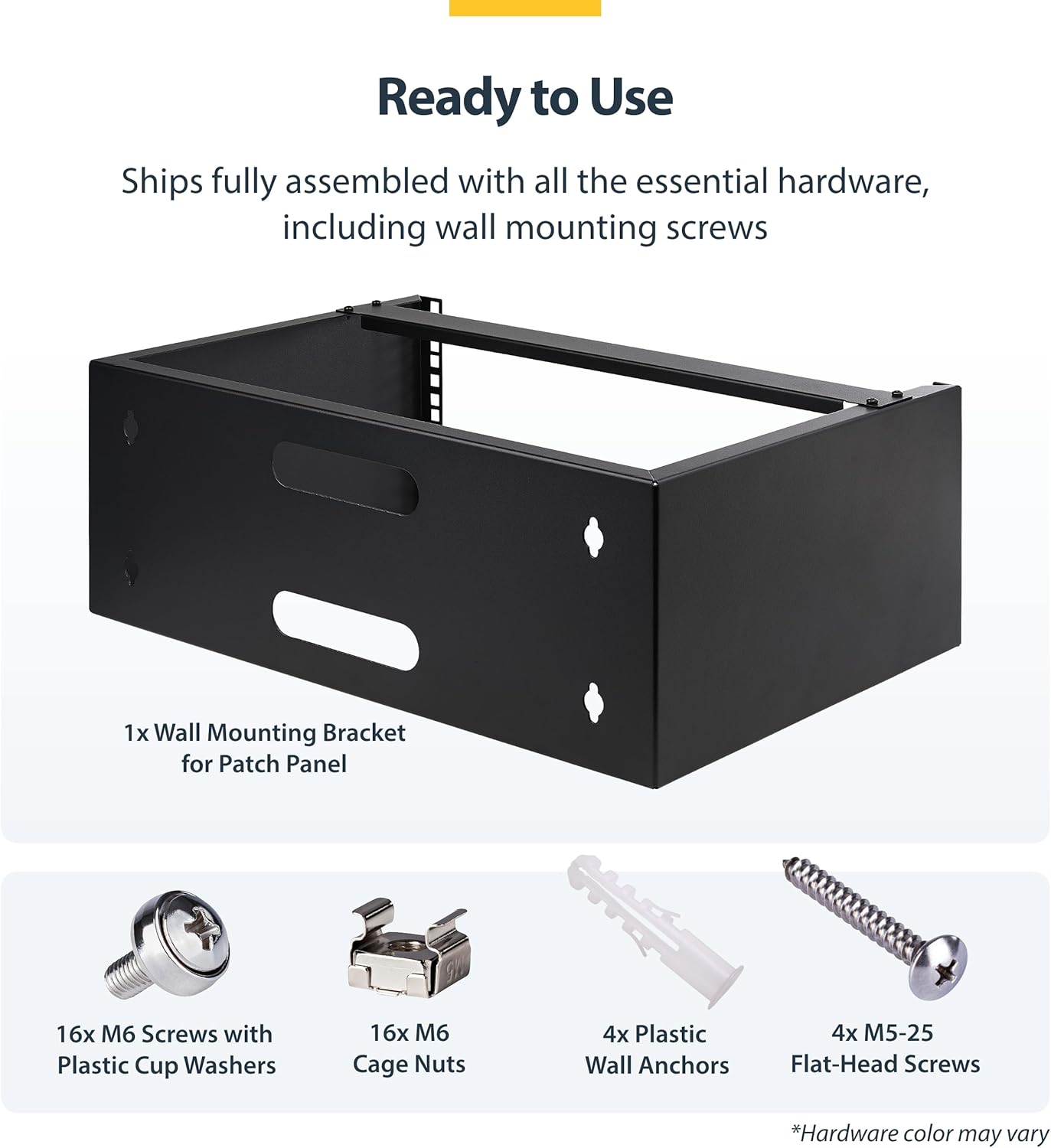 StarTech.com 4U Wall Mount Network Rack - 14 Inch Deep (Low Profile) - 19" Patch Panel Bracket for Shallow Server and IT Equipment, Network Switches - 44lbs/20kg Weight Capacity, Black (WALLMOUNT4)