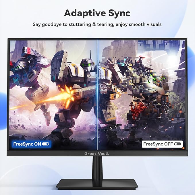 2pack-23.8 Inch Gaming Monitor, 75Hz/FHD(1920 * 1080) 1K Computer Monitor, Support HDMI/VGA Display, FreeSync, 99% sRGB, 1500:1 Contrast Ratio for Home Office & Gaming-Wall Mountable
